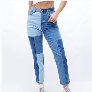 Pacsun Two-tone Puzzle Straight Leg Jeans